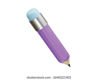 Pencil icon 3d rendering illustration	