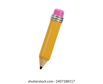 pencil icon 3d rendering vector illustration