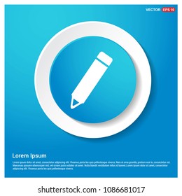 Pencil icon Abstract Blue Web Sticker Button