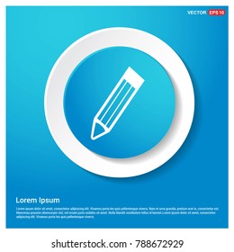 Pencil icon Abstract Blue Web Sticker Button
