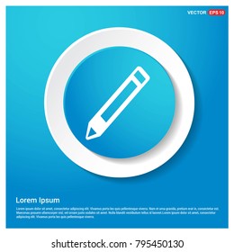 Pencil icon Abstract Blue Web Sticker Button