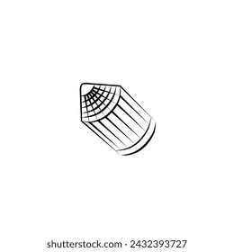 Pencil icon, art write symbol single line on white background, tattoo and logo design. Isolated vector illustration. 