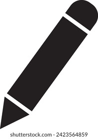 pencil icon black background vector asset