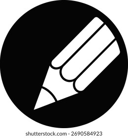 Ícone de Lápis no logotipo de Círculo Preto