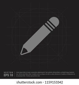 Pencil icon - Black Creative Background - Free vector icon