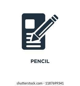 Pencil icon. Black filled vector illustration. Pencil symbol on white background. Can be used in web and mobile.