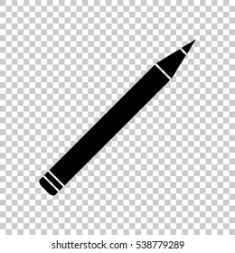 Pencil icon. Black icon on transparent background.