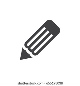 Pencil icon in black on a white background. Vector illustration