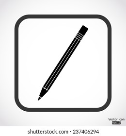 pencil icon - black vector illustration