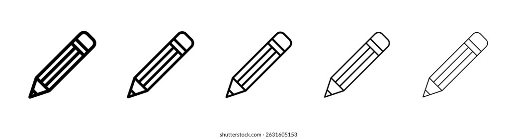 Pencil icon in black. Vector illustration for graphic design