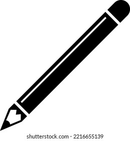 Icono del lápiz - blanco y negro. Ilustración vectorial sobre fondo blanco..eps