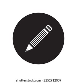 Pencil icon, black and white vector, classic icon