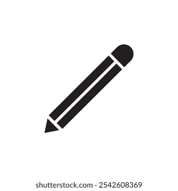 Pencil icon black and white vector sign