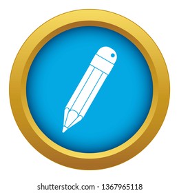 Pencil icon blue vector isolated on white background for any design