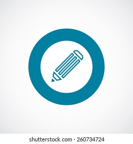 pencil icon bold blue circle border, white background  
