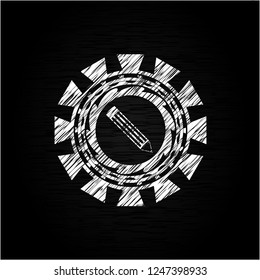 pencil icon with chalkboard texture