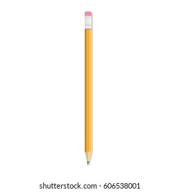 Pencil icon in circle. Web site page and mobile app design element. Flat design in stylish colors. Isolated. Long Shadow. Round icon. Simple circle icon.