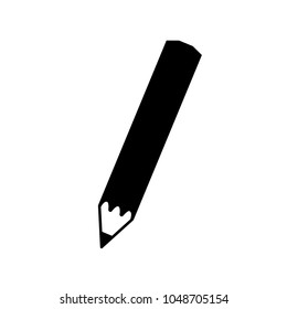 Pencil icon. Classical wooden pencil with graphite lead. Vector Illustration