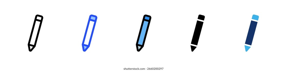 Pencil Icon Collection With Multiple Styles