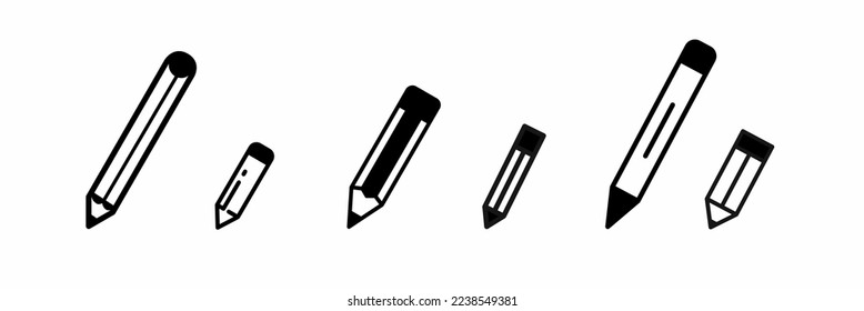 Pencil icon collection. Stock vector.