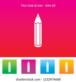 Pencil Icon in Colored Square box. eps-10