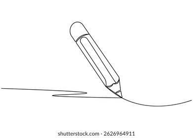 Icono de lápiz continuo de una línea de dibujo aislar Ilustración vectorial de contorno