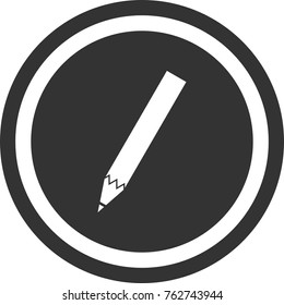Pencil icon , dark circle sign design