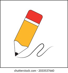 Diseño de iconos de lápiz y diseño de vectores de lápiz de dibujo