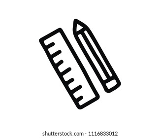 pencil icon design illustration,hand drawn style design, designed for web and app