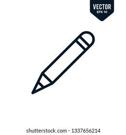Pencil icon design. Outline style, line art, vector eps 10
