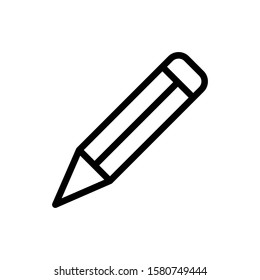 Pencil icon design template, outlined style, editable stroke