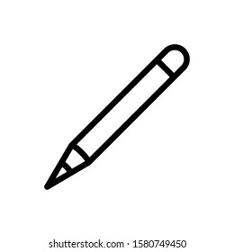 Pencil icon design template, outlined style, editable stroke