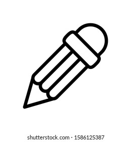 Pencil icon design template, outlined style, editable stroke