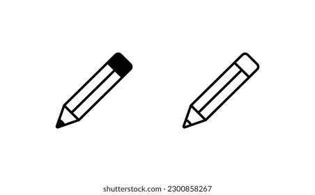 Pencil icon design with white background stock illustration