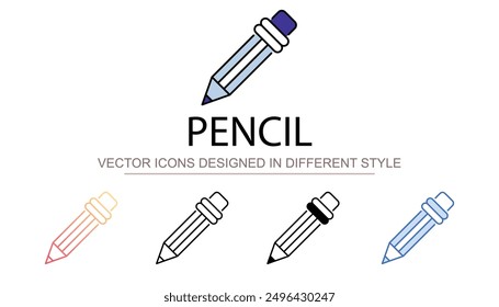 Pencil icon design with white background stock illustration