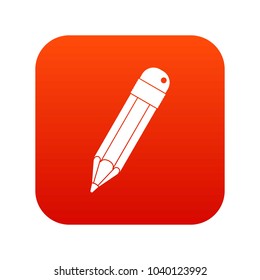 Pencil icon digital red for any design isolated on white vector illustration