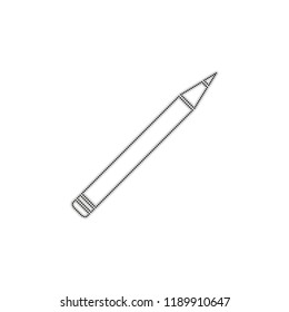 Pencil icon. Dotted outline silhouette with shadow on white background