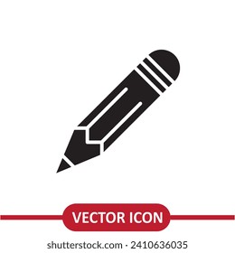Pencil icon. Draw sign, flat simple vector illustration on white background..eps