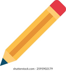 Pencil Icon for Drawing, Sketching, and School Supplies. Flat Icon
