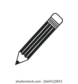 Pencil Icon Drawing Tool. A clear minimalist graphic of an artistic implement, representing education, creative work, and the act of jotting notes.