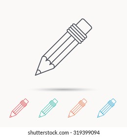 Pencil icon. Drawing tool sign. Linear icons on white background. Vector