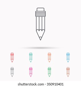 Pencil icon. Drawing tool sign. Linear icons on white background.