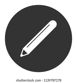 Pencil icon. Pencil for drawing. Vector flat sign. Grey background.