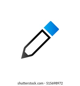 Pencil icon in duo tone color. doodling sketch plan