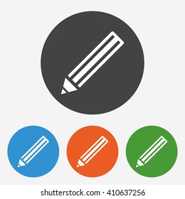 Pencil icon. Edit content symbol. Circle buttons with flat sign. Vector