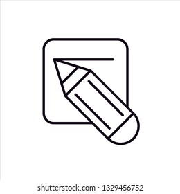 Pencil icon. Edit document sign. Line icon for website, infographic and banner.Change settings or edit card sign. 