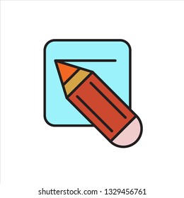 Pencil icon. Edit document sign. Line icon for website, infographic and banner.Change settings or edit card sign. 