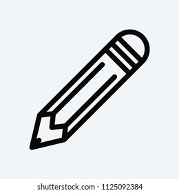 Pencil icon. Edit symbol. Draw sign, flat vector element isolated on white background. Simple vector illustration for graphic and web design.