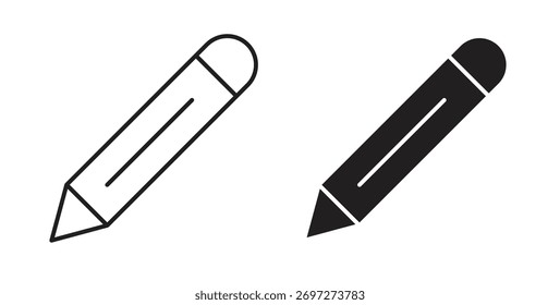 Icono de lápiz con trazo editable y paquete de Vector plano