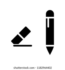 Pencil icon with eraser icon